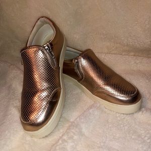 Report Alexa Rose Gold Zip-Up Fashion Sneaker